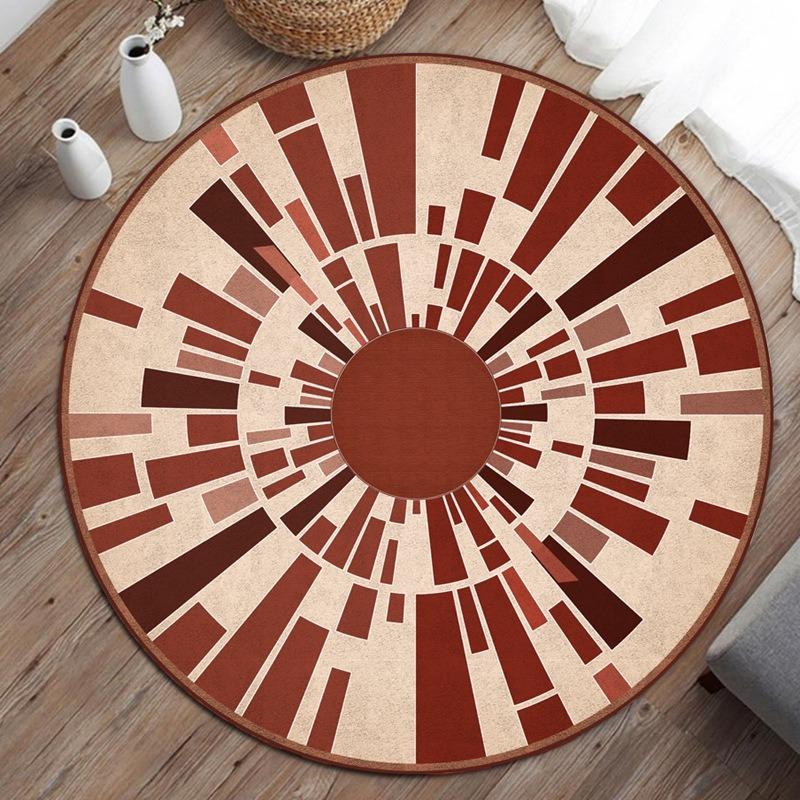 Round Area Rug Creative Mandala Geometric Floral Print Carpet Soft Non Slip Floor Mat For Living Room Bedroom Home Decor