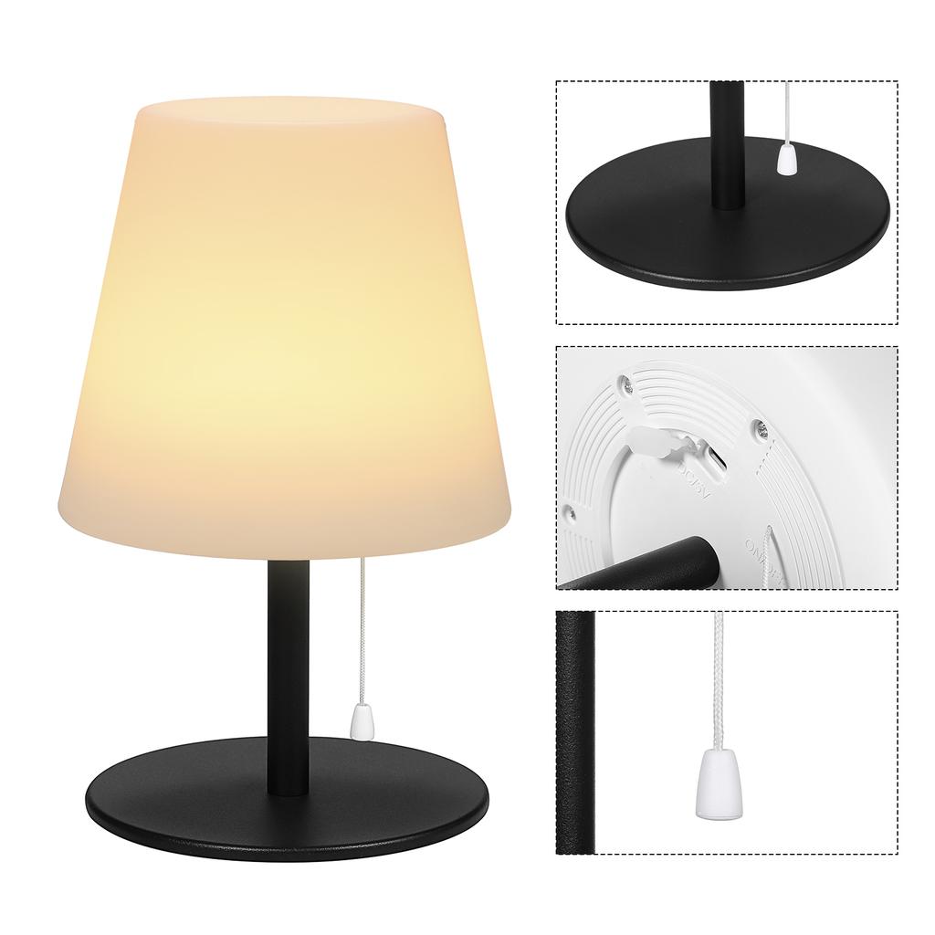 Neoglint RGB Lâmpada de mesa Luz de mesa colorida com controle remoto Puxar interruptor de corrente Lâmpada de cabeceira