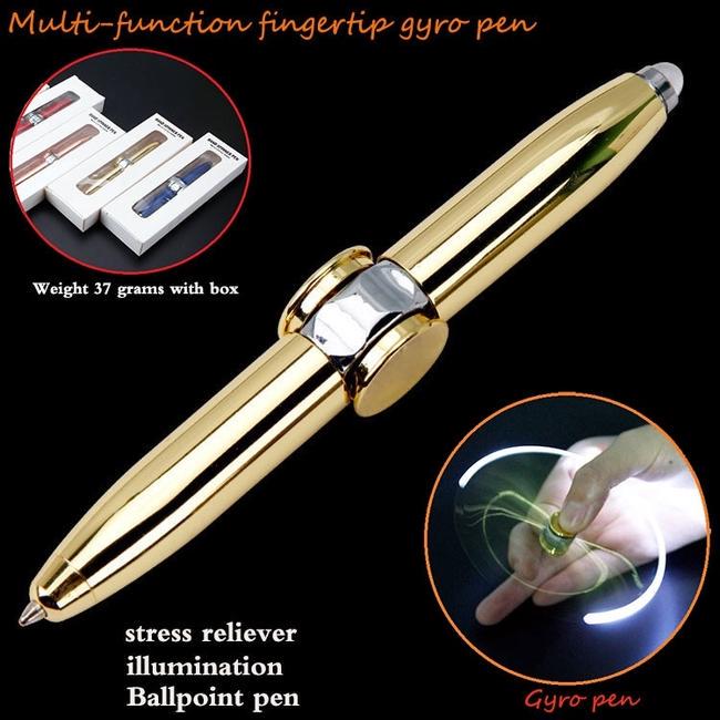 Buy Fingertip Gyro Pen Multi-function Decompression Toy Rotating LED ...