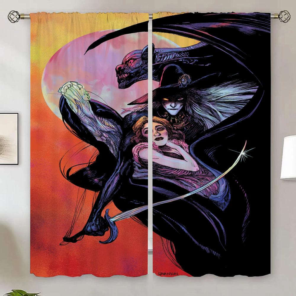 

Лорд Охотник на вампиров D Плотные шторы для оконных штор для гостиной, спальни, украшения, чехлы для штор, подхваты для щупалец W50xH70cmx2pcs-CL