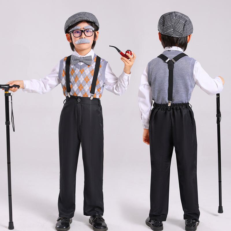 Charming Polyester Fiber Children Grandfather Costume For Boys In Various Colors And Sizes