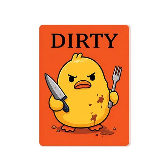 Heavy Duty Magnetic Sign Clean Dirty Dishwasher Magnet, Acrylic Cartoon Animal Sign, Double-Sided & Magnet for Kitchen Decoration Double Sided