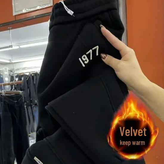 

Женские гаремные спортивные штаны с флисовой подкладкой на осень/зиму 2023: Трендовые и Утепленные Спортивные Штаны с Манжетами L чёрный