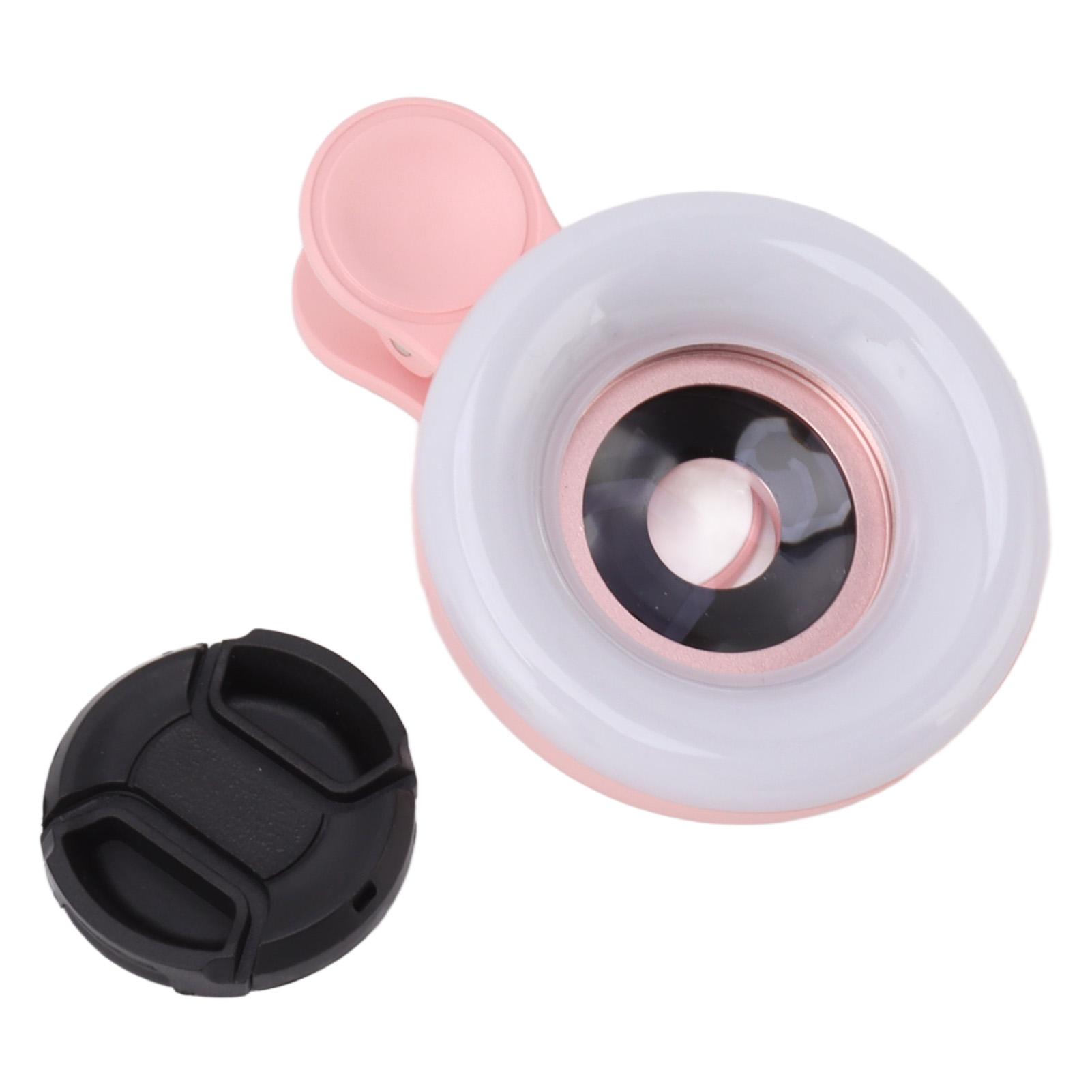 

Phone Camera 15X Macro Lens with Clip Light 2800 to 6500K Phone Fill Light Lens for Photography Video Recording