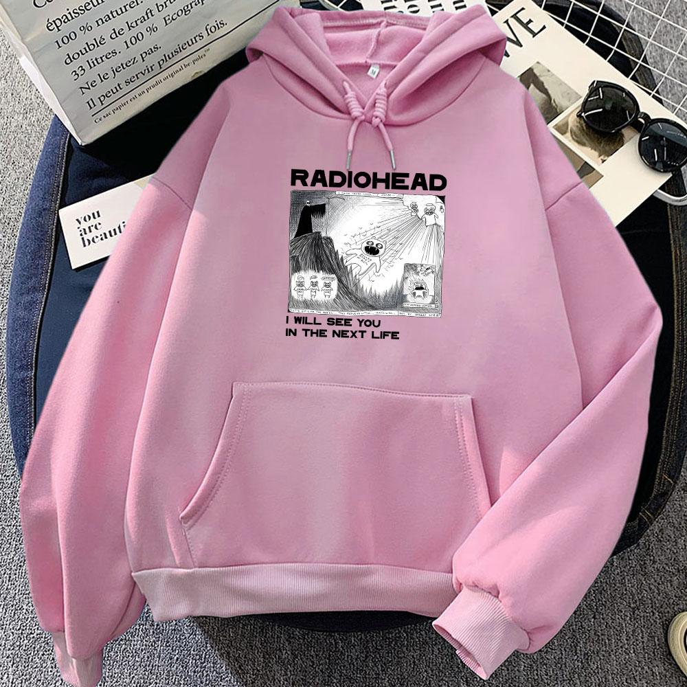 Radiohead Printed Sweatshirt Funny Retro Cartoon Hoody Harajuku Manga Hoodie Unisex Autumn Fleece Long Sleeve Clothes Streetwear