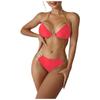 Fashion Women's Sexy Solid Neck Strap Sleeveless Split Swimsuit Bikini