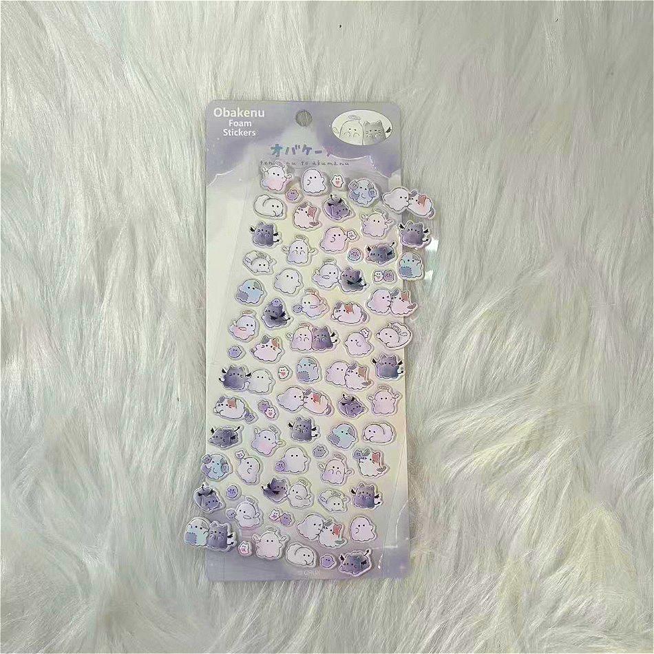 Durable Cute Obakenu Foam Stickers Japanese Ghost Cartoon Decals for Kids DIY Journal and Scrapbook High Quality