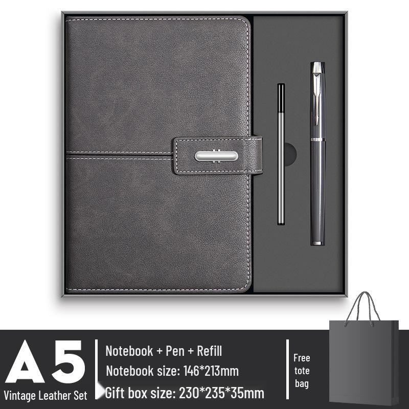 A5 Benutzerdefiniertes Geschäftsnotizbuch & Thermoskanne Geschenkset mit Logodruck für Firmenmeetings