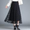 Bust Skirt Women's Summer A-shaped Skirt High-end Polka Dot Skirt Big Swing Umbrella Skirt Black Long Skirt Vertical Skirt Large Size Coat