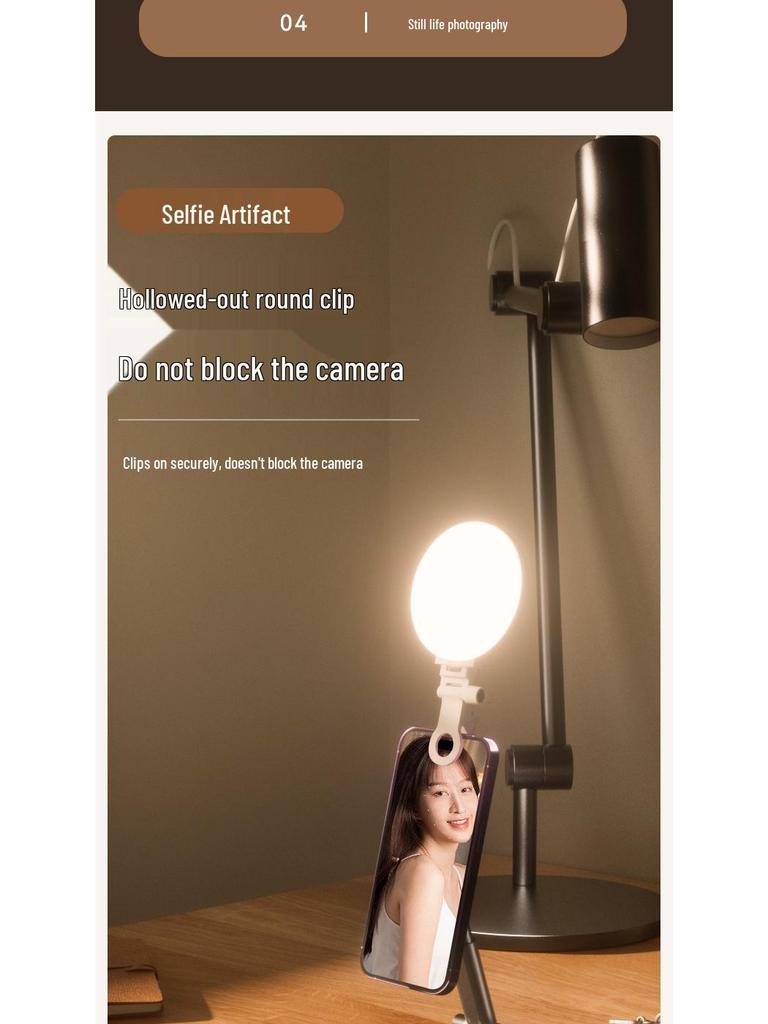 LED Pocket Light: Three-Color Temperature Selfie & Photography Fill Light