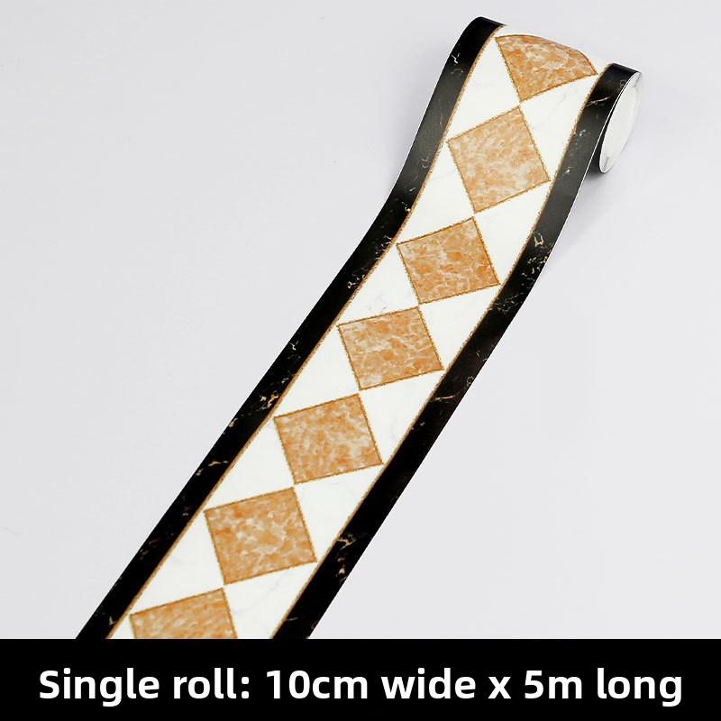 Bathroom Waist Line Sticker Self-adhesive Waterproof Living Room Bedroom Kitchen Skirting Line Tile Sticker Pvc Wallpaper Decorative Wall Sticker