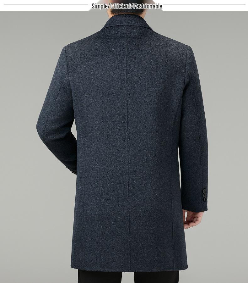 Men's Double-Faced Wool Trench Coat with Down Liner