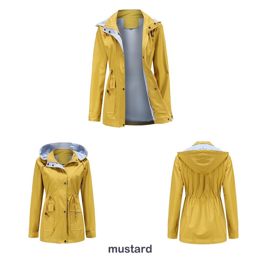 2024 Women's Plus Size Trench Coat with Detachable Hood - Autumn/Winter Collection