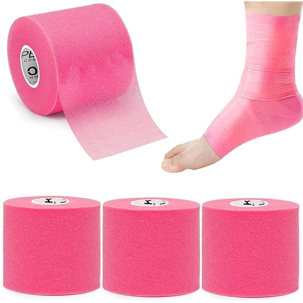 

Лента Underwrap для спорта защищает и предотвращает кожную аллергию OKTAPE-6214 Лента, предварительная обертка (4 рулона), 7см27м/рулон, нижняя обмотка, нижняя лента, лодыжки, розовый
