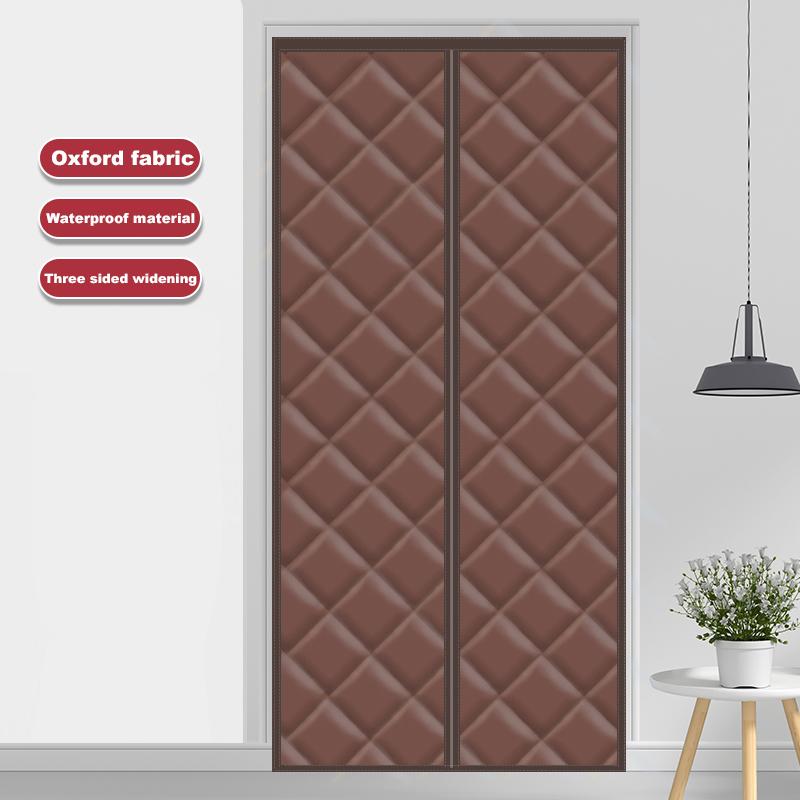 

Магнитная изолированная дверная штора — водонепроницаемая, ветрозащитная и теплозащитная для всех сезонов, простая установка 80x210cm кофейный