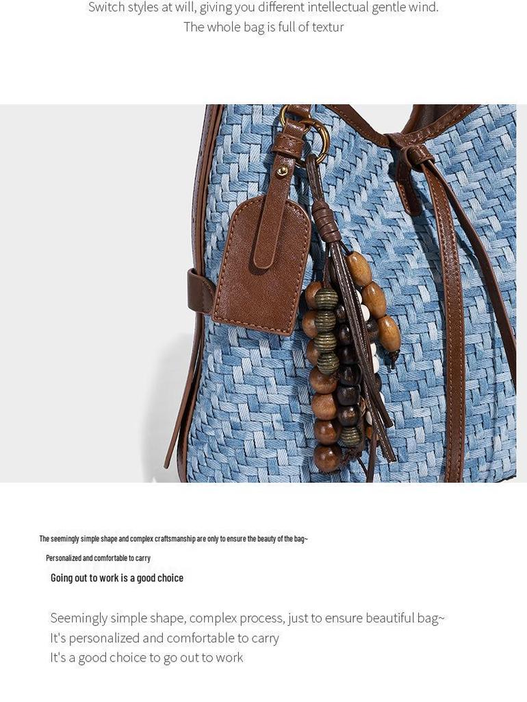 Women's 2025 Trendy Woven Bucket Bag - Large Capacity, Versatile Tote, Fashionable Crossbody/Single Shoulder Bag