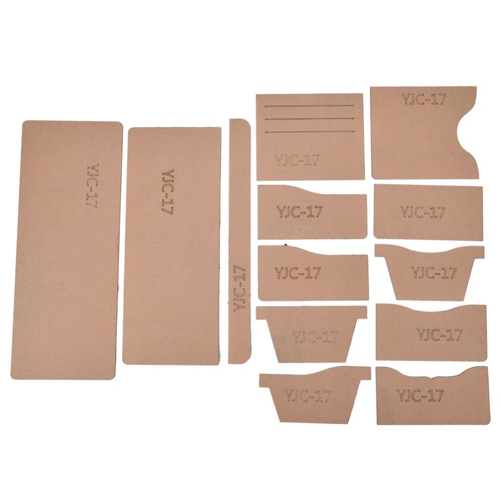 

13Pcs YJC-17 Wallet Template Acrylic Short Purse Leather Pattern Acrylic Clear Reusable Leather Template for Wallet