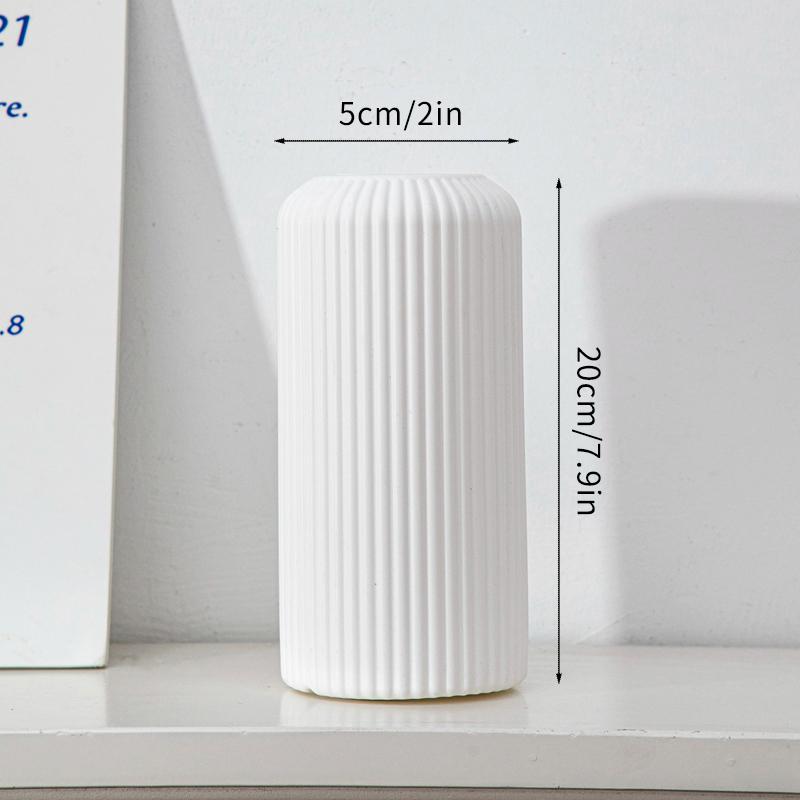 Nordic Flower Vase Pure White Imitation Ceramic Vase Hydroponic Creative Home Decor Artistic Desktop Ornament Mother'S Day Gifts