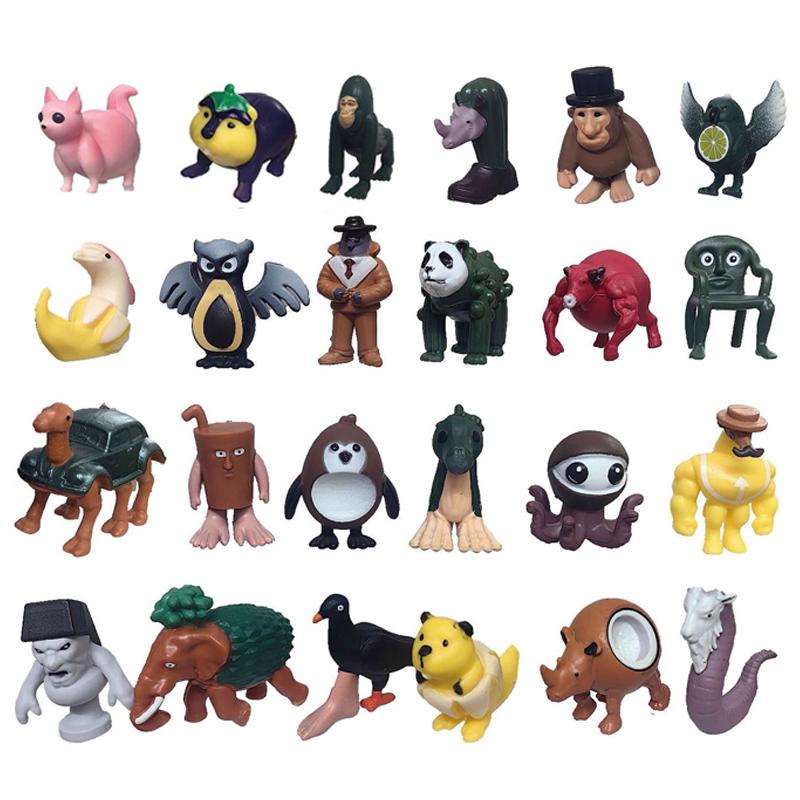 12/24Pcs Italian Brainrot Anime Action Figure Set Tung Tung Sahur Tralalero Tralala Bombardino Crocodilo Figures Model Toy Gifts