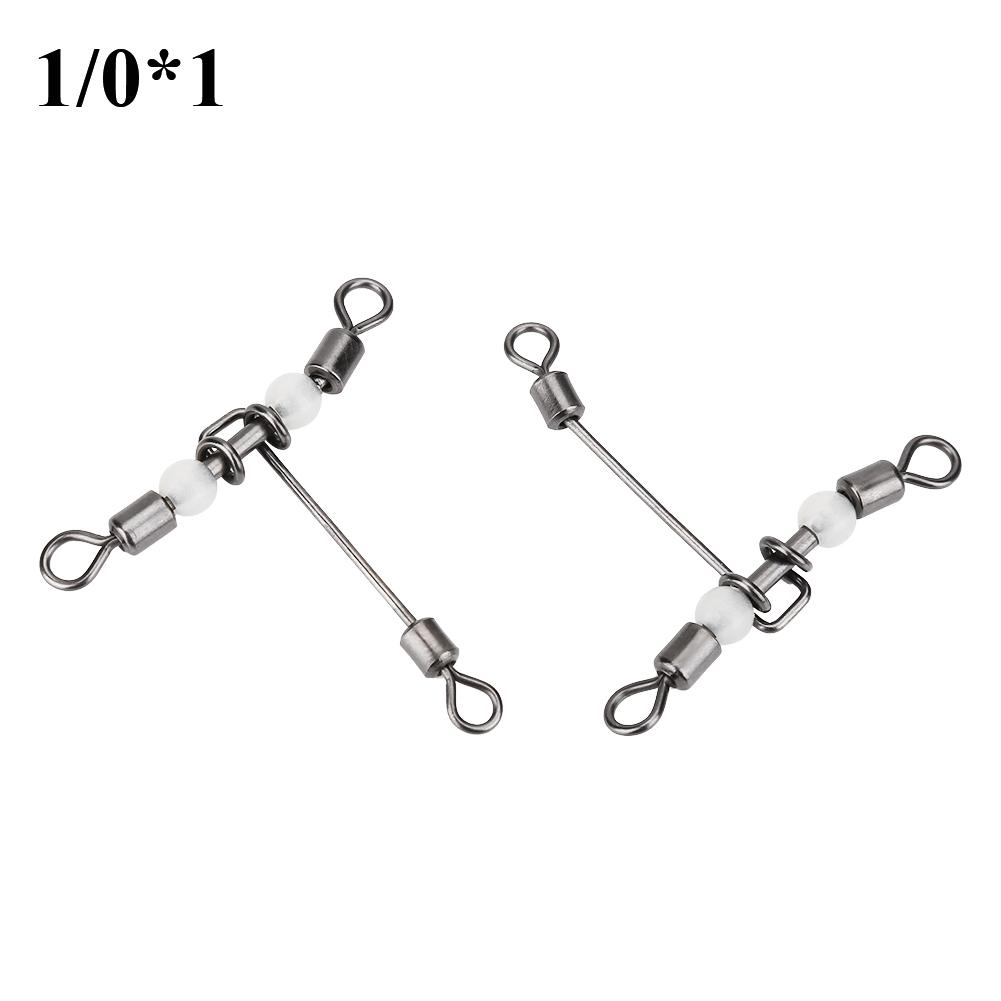 10pcs Set Durable T Shape Cross Line Fishing Swivels Connectors Accessories (1 0*1)