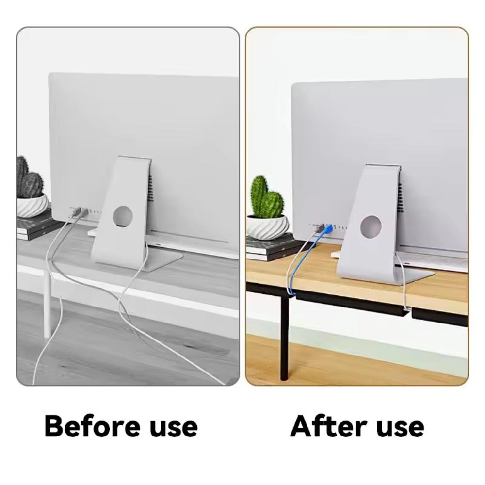 2pcs 40cmX6cm Cable Management Under Desk Channel Cable Raceway Cord Hider Desk Cable Tray No Drilling for Home Office Wire