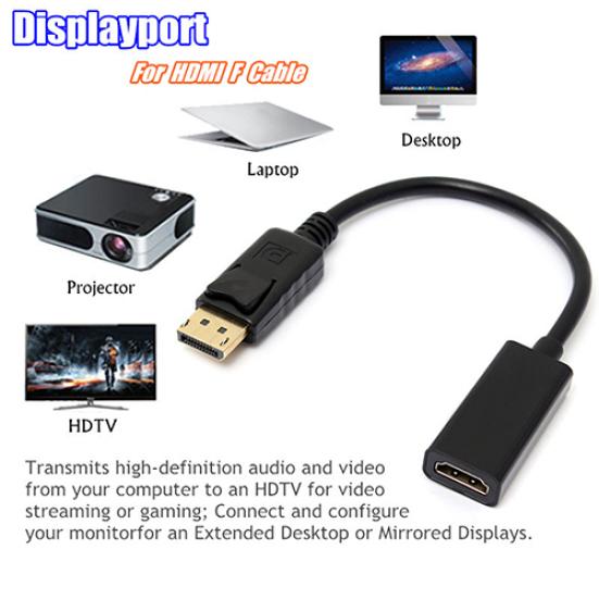 New DP Displayport HDMI-compatible Female Cable Male To Converter Adapter for PC HP/DELL