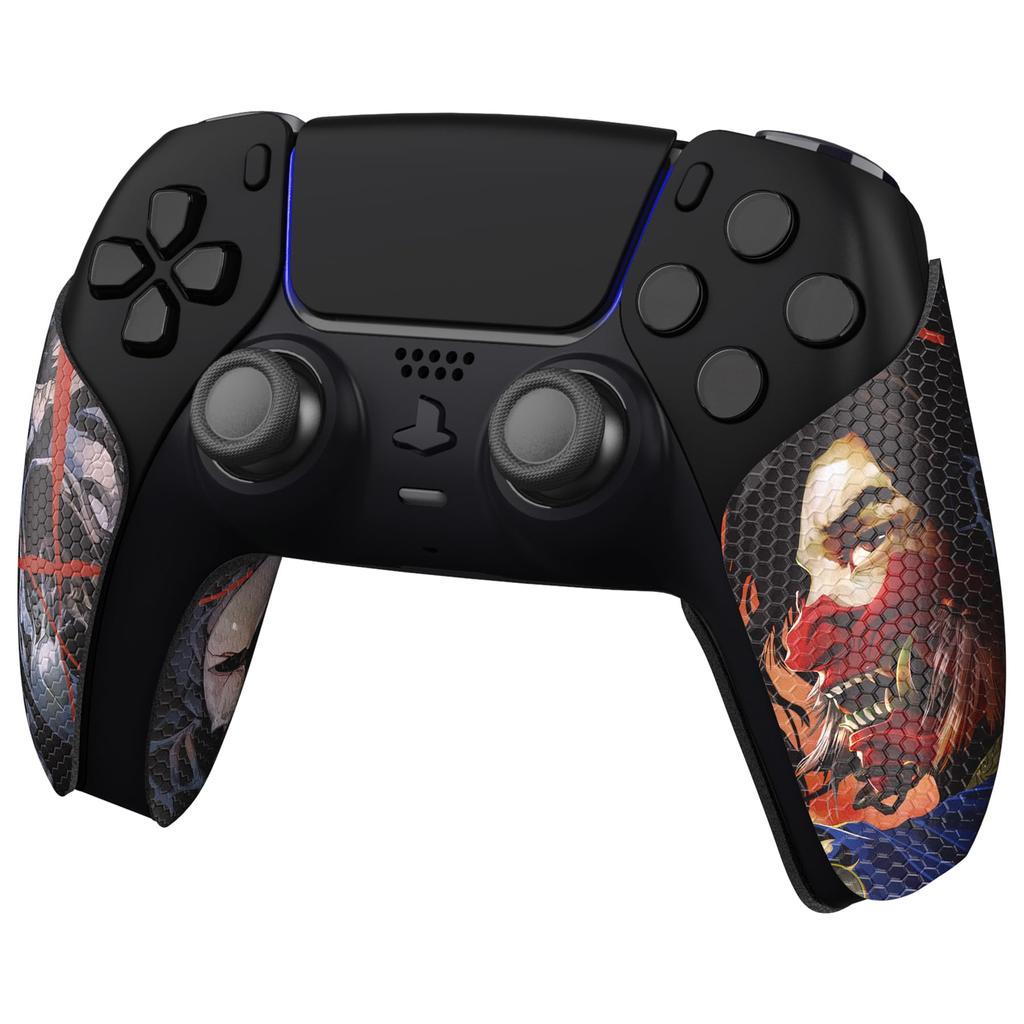 EXtremeRate PlayVital Griff für PS5 Weiches Gummi-Pad Griffaufkleber für PS5 Controller Texturierte Oberfläche Ghost of Rutschfest Schweißabsorbierend