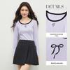 Women's Cotton Blend Knitted Long-Sleeve T-Shirt