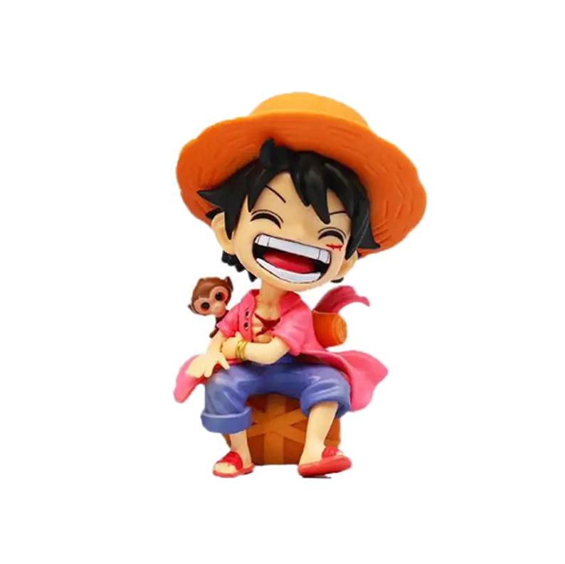 13.5 CM Peripheral Series Luffy Solon Sanji Qversion Sitting Posture Childrens Model Figurine Toy Gift Collectibles
