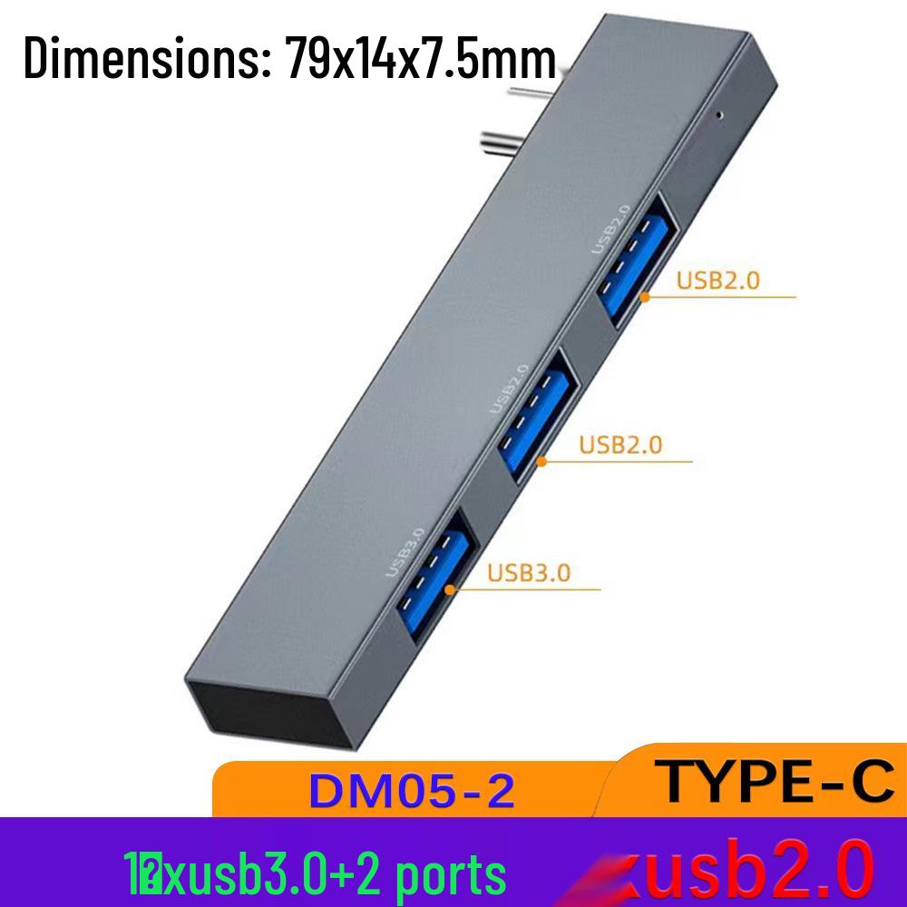 DM05 USB-C Docking Station with Side-Plug, USB 3.0 Hub, and SD/TF Card Reader