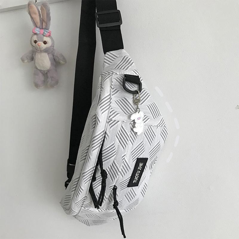Korean ins style leisure sports versatile messenger bag cycling breast bag male students Japanese neutral style fanny pack female tide