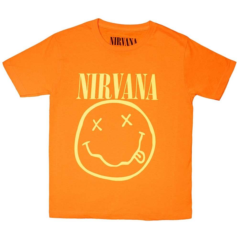 Nirvana Kids T Shirt White Smile Band Logo new Official Orange Ages 515yrs Unisex T-Shirt L