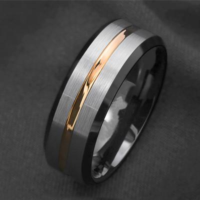 Anello per gioielli da festa in banda d'acciaio da sposa con fascia in titanio da uomo moda opaca