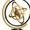 Rotating Globe Metal Ornament Home Accent Modern Abstract Art Decor Rotating Tabletop Abstraction Globe for Office Desk