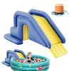 Inflatable Water Slide Swimming Pool Play Center with Built in Sprayers Fun Outdoor Anti-Tipping Water Park Slides Toy for Kids