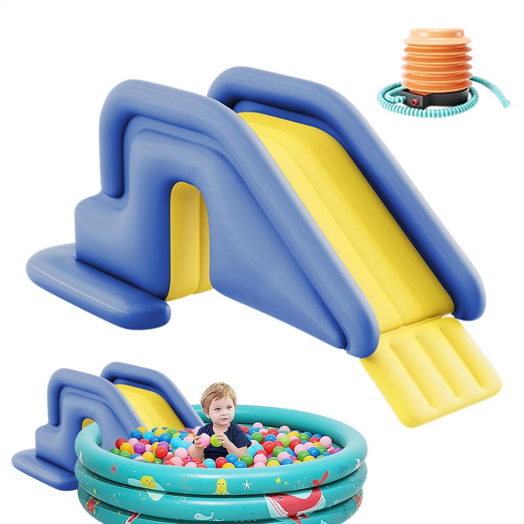 Inflatable Water Slide Swimming Pool Play Center with Built in Sprayers Fun Outdoor Anti-Tipping Water Park Slides Toy for Kids