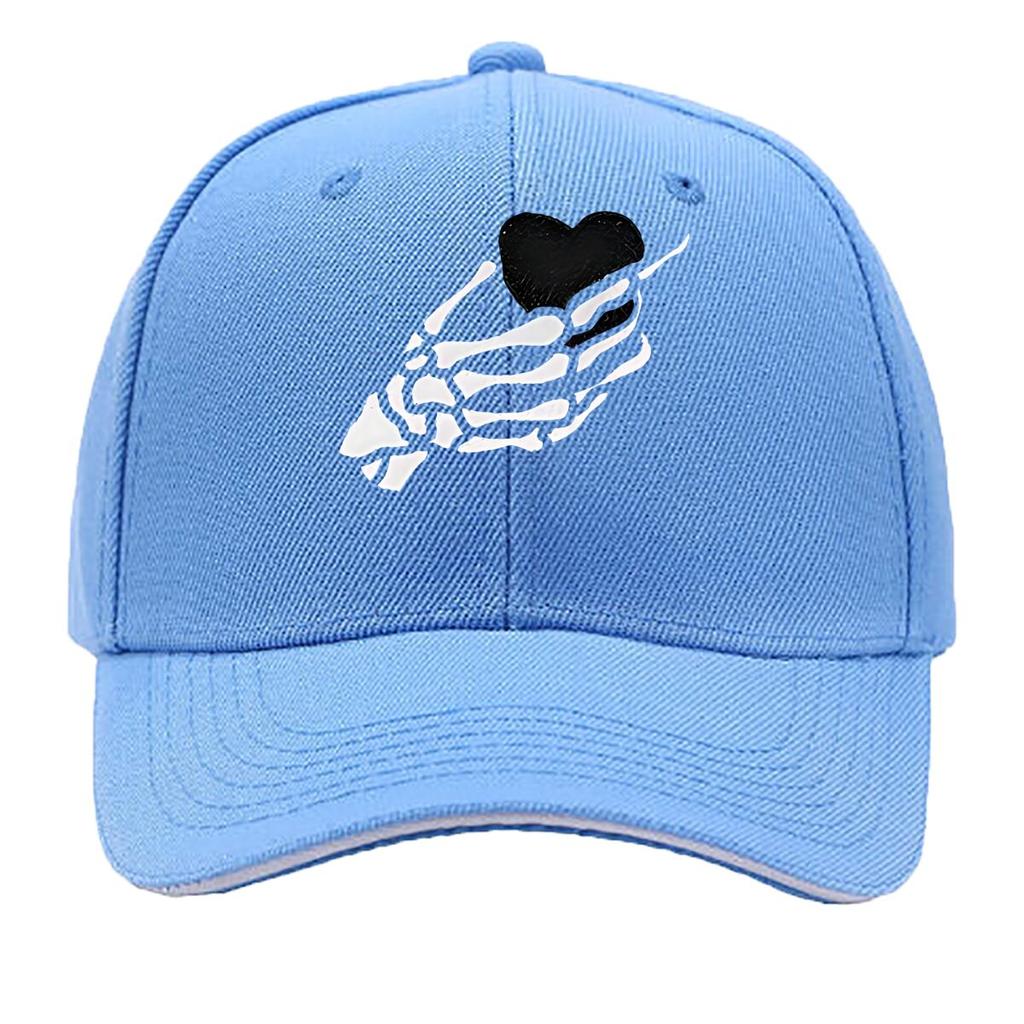 Metal Skeleton Hand Heart Wall Decor Hip Hop Hat Fashion Outdoor Sports Sandwich Baseball Cap