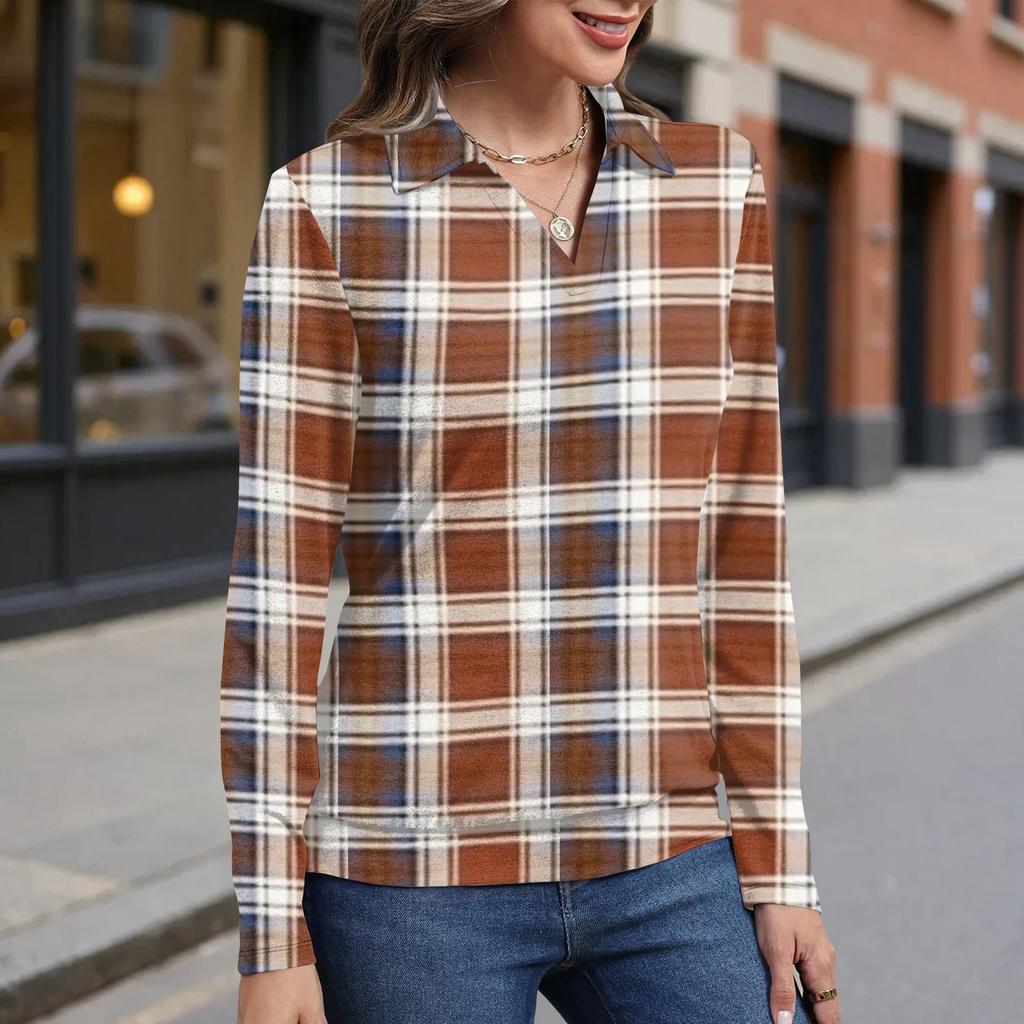 Women's retro printed fashionable long-sleeved top