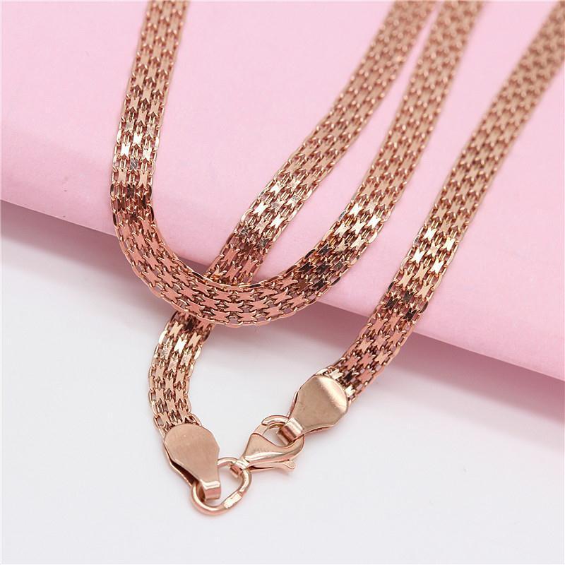 Fashion Necklace Bracelet Rose Gold Color Italian Craft Handmade Necklace For Women And Man Chain
