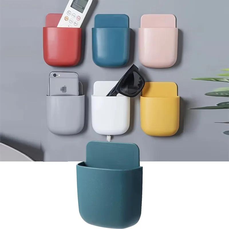 Remote Control Holder Wall Mount Storage Organizer Pocket for TV Controllers and Accessories Durable Plastic Design Space Saving