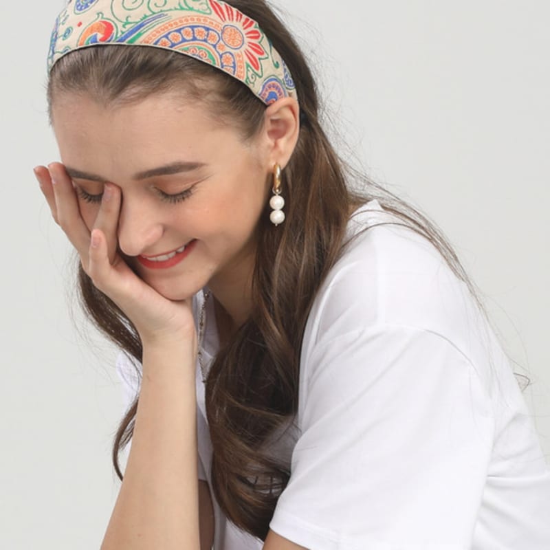 LALA Imported Ethnic Hairband P-IVORY/JAC