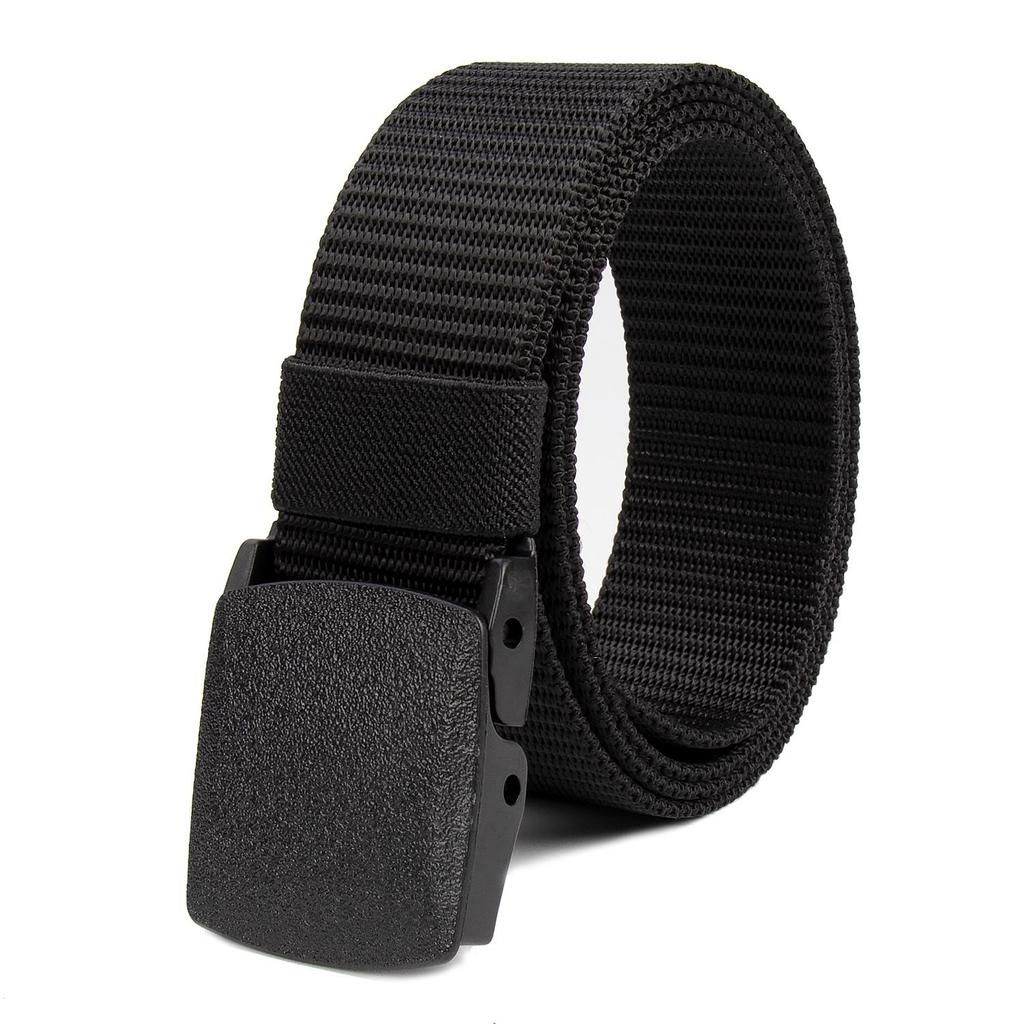 New Unisex Canvas Tactical Belt - No Metal Buckle, Woven Design, Ideal for Military Training.