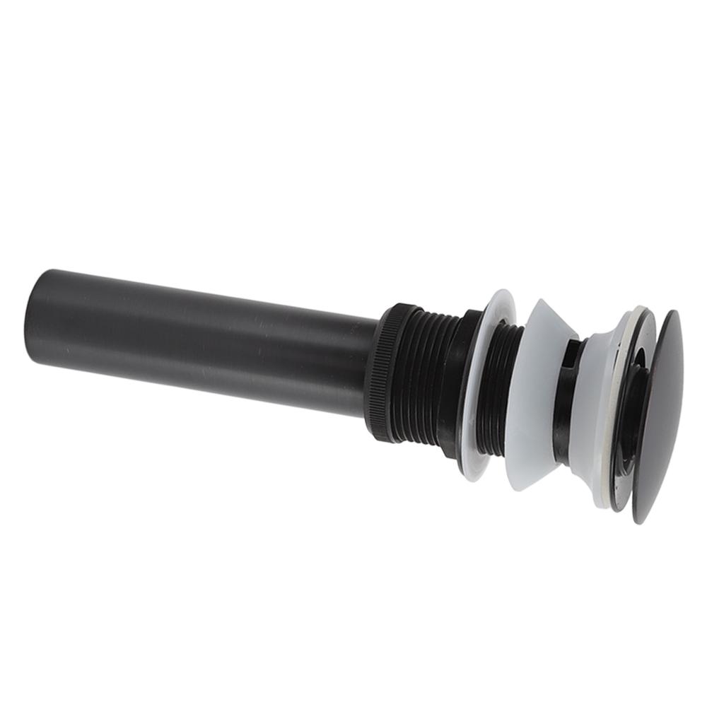 Bathroom Basin Sink Popping Up Drainer Lavatory Odor Resistant Sink Waste Drainer Black with Basket