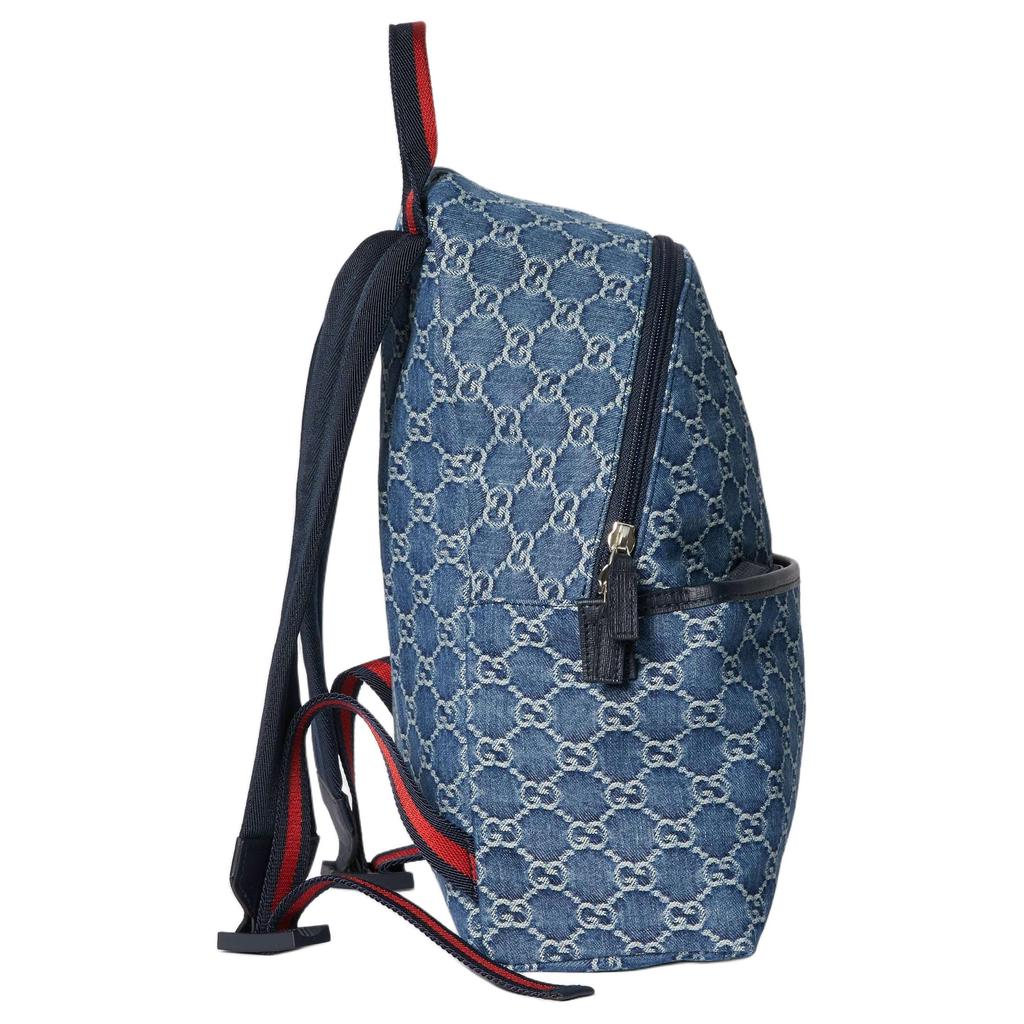 Gucci Zaino Bambino GG Leather Tag Denim Backpack Kids Backpack Blue 782708-FAEI7-4242