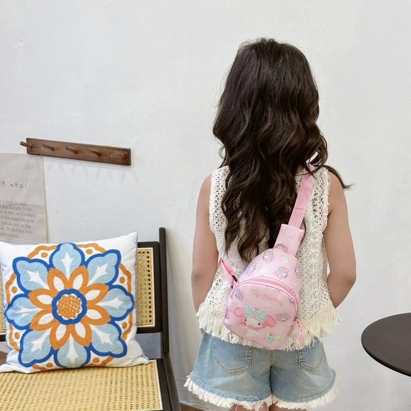 Hello Kitty Kids Crossbody Bag Lightweight Nylon Chest Pack For Daily Essentials Unisex Design