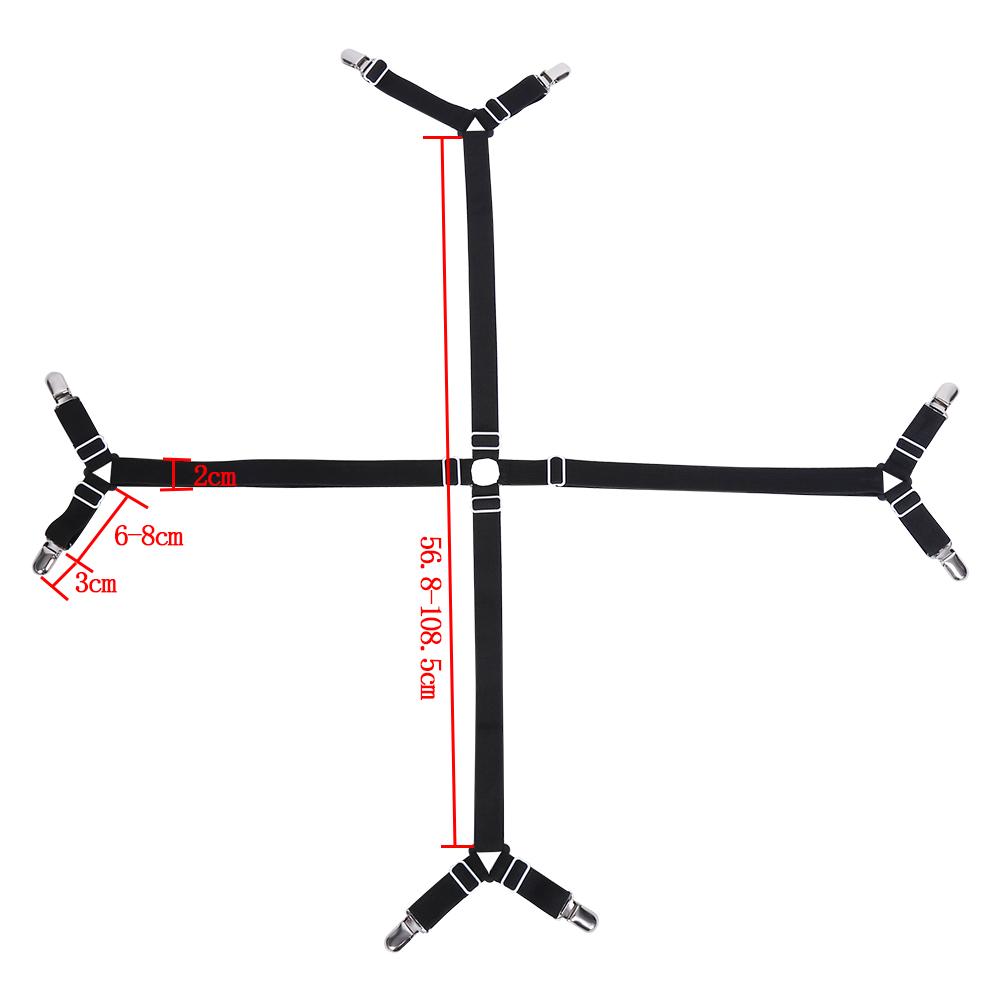 Elastic Crisscross Bed Mattress Sheet Straps Clips Triangle Grippers Holder Fasteners Suspender For Bed Sheets Mattress Pads