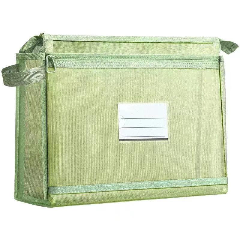 Dual Layer Student Organizer - Large Capacity Transparent Handbag for Books, Exam Papers, and Files