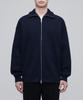 Musinsa Standard Relaxed Ribbed Knit Zip-Up [Navy]