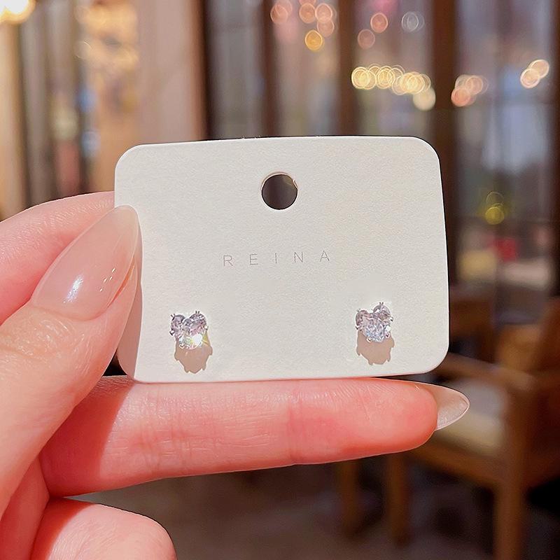 

Серьги-сердечки из серебра 925 пробы с цирконием: Элегантный, модный, удобный для сна E6095 Small