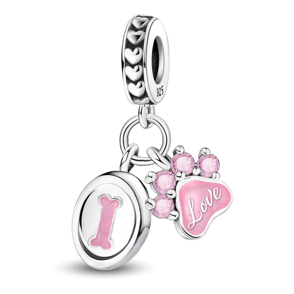 Copper Puppy Girl Car Pink Series Charms Beads Fit Original Pan Bracelet Bangle High Quality Diy Jewelry For Womens